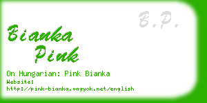 bianka pink business card